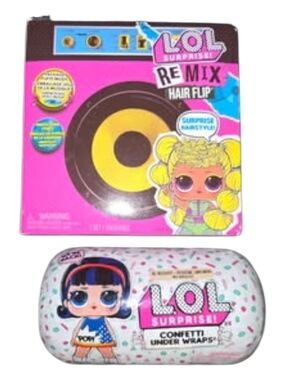NEW!! L.O.L. Surprise! Remix Hair Flip & Confetti Under Wraps Duo - Pink
